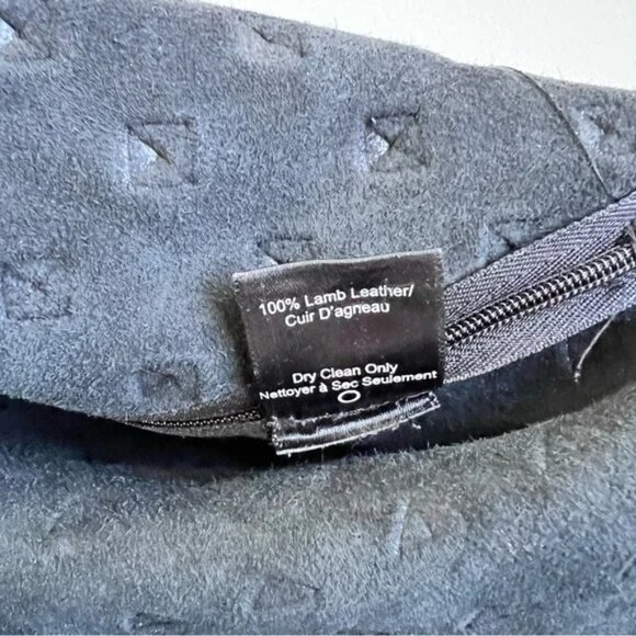 Dress The Population Lamb Leather Skirt Size Small Black Skater Made in USA S - Picture 6 of 7